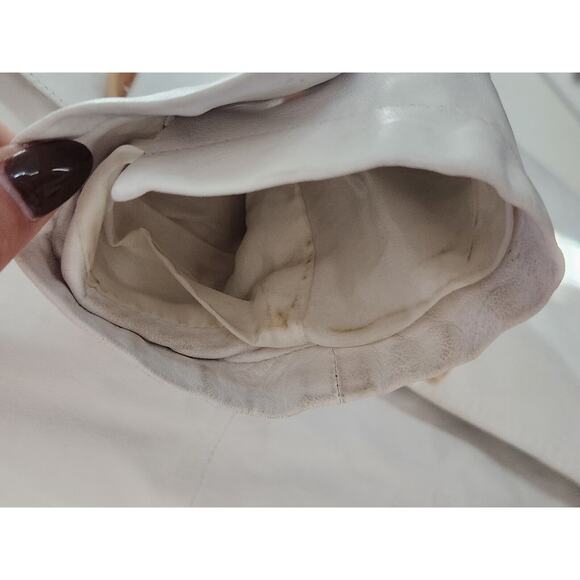 Vtg Santacroce Per Georgio's White Leather Pants & jacket Set Small READ! - Picture 13 of 16